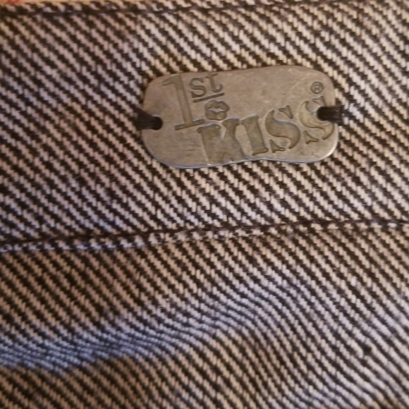 1st Kiss Shorts Sz 9 Juniors Black & White Twill - Picture 3 of 4